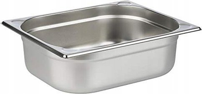 Enë gastronomike Aps GN 1/2, çelik inox 18/10, 100 mm, 6.5L, argjend