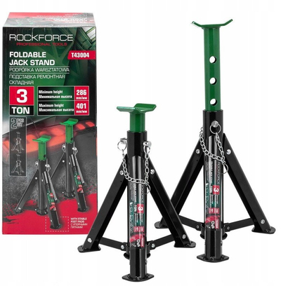 Qendra mbështetëse palosëse për makinë ROCKFORCE, 3 ton, set 2 copë, metalike