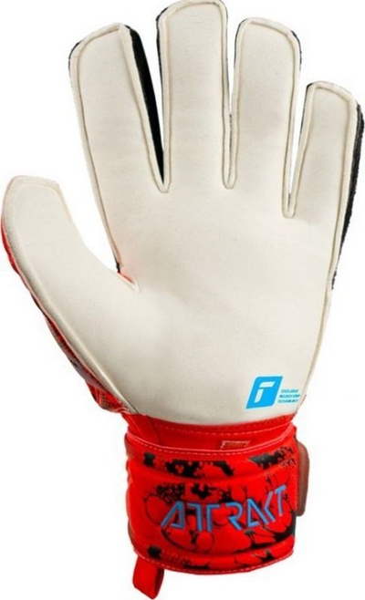 Doreza portieri Reusch Attrakt Grip 5370815, palla latex, fusha natyrale, të kuqe