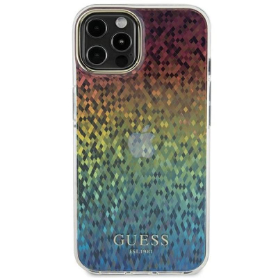 Kapak telefoni Guess IML Faceted Mirror Disco, për iPhone 12 12 Pro, 6.1", shumëngjyrësh