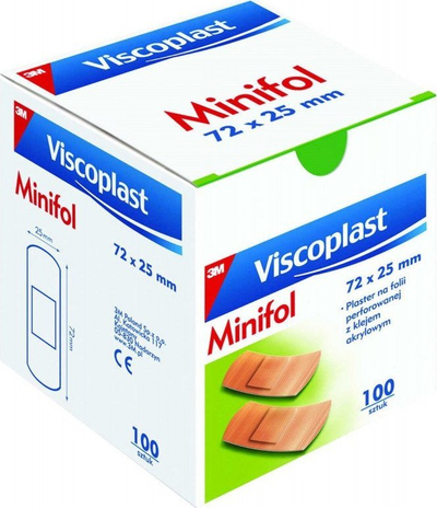 Fasha ngjitëse Viscoplast Minifol, 72x25mm, 100 copë, bezhë