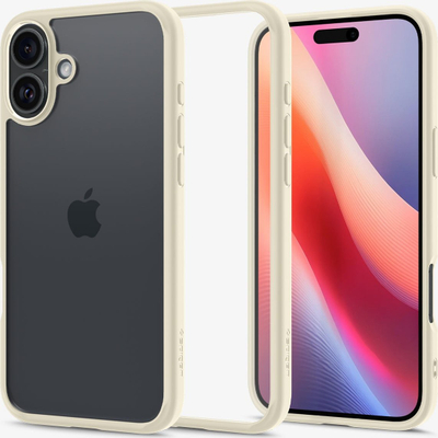 Маска за телефон Spigen Ultra Hybrid, за iPhone 16 Plus, безвучна беж