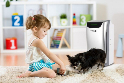 Pastrues ajri me lagështues Webber AP9405, filtër HEPA 13, për 40 m², gri