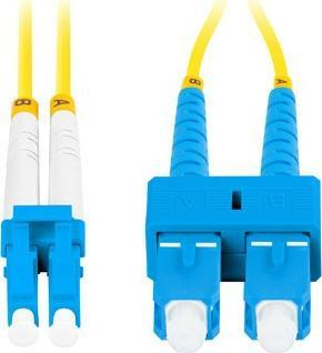 Kabllo fibror Lanberg SC UPC në LC UPC, singlemode duplex, 2m, i verdhë