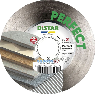 Disk diamanti Distar Perfect 7D, 125mm, për gres dhe qeramikë
