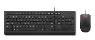 Set tastierë dhe mi Lenovo Essential, me kabllo USB, tastierë numerike, i zi
