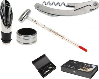 Set vere Excellent Houseware, 4 pjesë, çelik inox, ngjyrë argjendtë