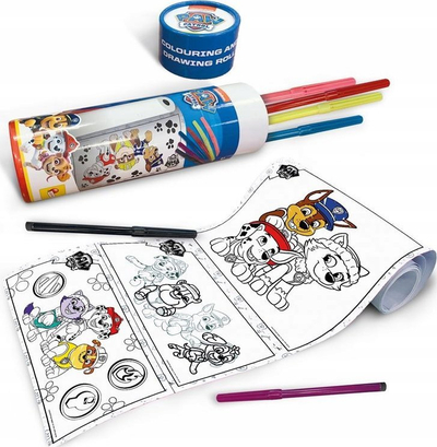 Set kreativ Lisciani Felt Band Paw Patrol, rrotull vizatimi, 12 markera me ngjyra