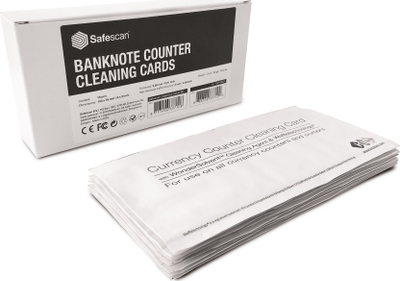 Karta pastrimi për numërues parash SafeScan Cleaning Cards, 15 copë, të bardha