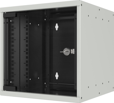 Ѕиден орман 10" 9U, длабочина 300 mm, стаклена врата, сива RAL7035