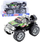 Lodër makinë off road King, 27 cm, tërheqje në rrotat e pasme, jeshile e zezë
