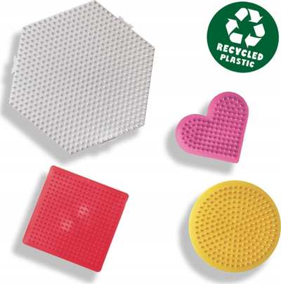 Set tabela pegboard SES Creative Green Beedz 06403, 4 copa, me ngjyra të ndryshme