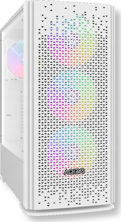 Kasë kompjuteri Gacrux White, Midi Tower, xham i temperum, RGB, e bardhë