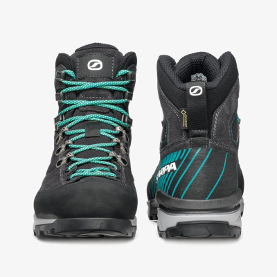 Çizme treking Scarpa Mescalito Trek Mid GTX për goca, Gore‑Tex, taban Vibram, gri me të zezë