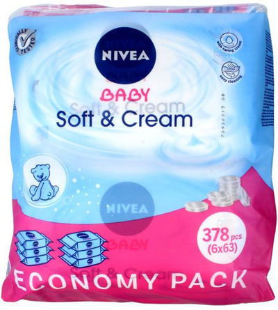 Set letrash të lagura Nive Baby Chusteczki Soft & Creme, 6 x 63 copë