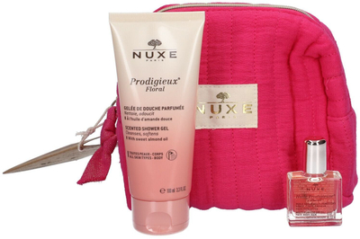 Set kozmetik Nuxe Prodigieux Floral, xhel dushi 100 ml, vaj trupi 30 ml, me neçesere rozë