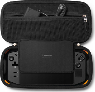 Mbajtëse Spigen Rugged Armor Pro për Lenovo Legion Go, me rrip mbajtës, e zezë