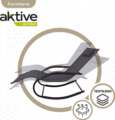 Karrige lezha lëkundëse Aktive Anthracite Garden, me jastëk, gri
