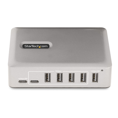USB-C хаб StarTech 7 порти, USB 3.1 10Gbps, со напојување 65W, сива