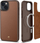 Kapak telefoni Spigen Cyrill Kajuk Mag MagSafe, për iPhone 14 Plus, lëkurë PU, kafe Saddle Brown