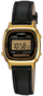 Orë dore femrash Casio LA670WEGA-9EF, digjitale, quartz, ari e zezë