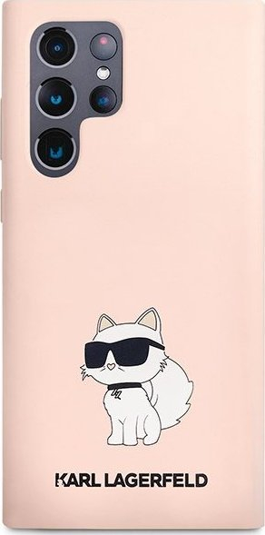 Mbështjellës telefoni Karl Lagerfeld Silicone Choupette KLHCS23LSNCHBCP për Samsung Galaxy S23 Ultra, hardcase, rozë