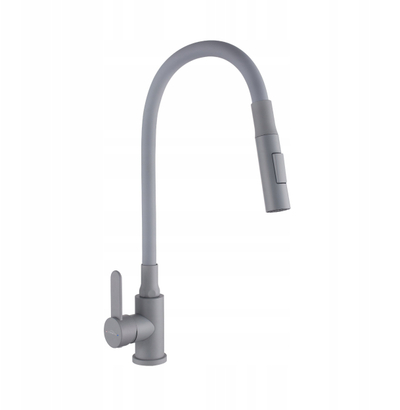 Rubinet kuzhine Invena Dalis BZ-64-005, montim në banak, një levë, gri