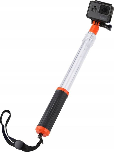 Selfie stick Telesin Monopod Grip, 36–62 cm, transparent, portokalli me të zezë