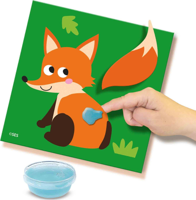 Set kreativ SES Creative My First Sticking Animal Tails, për fëmijë 1+, shumëngjyrësh