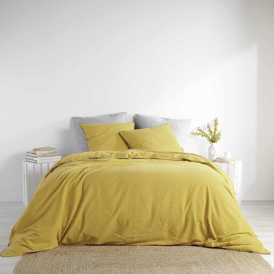 Set çarçafësh Douceur d'intérieur Linette, pambuk, 240 x 220 cm, i verdhë