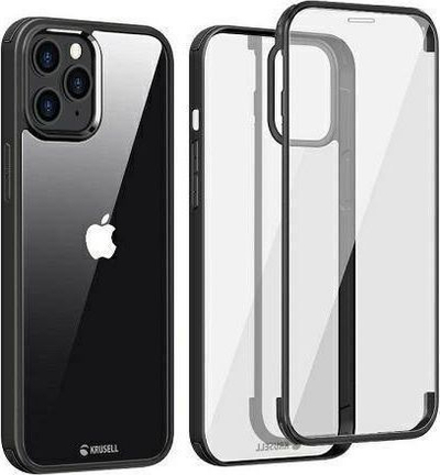 Kapak telefoni Krusell 360 Protective, për iPhone 12 12 Pro 6.1", xham i temperuar, i zi