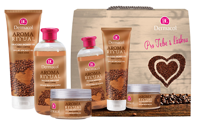 Set kozmetik Dermacol Aroma Ritual xhel dushi 250 g + shkumë 500 ml + pilling për trup 200 g