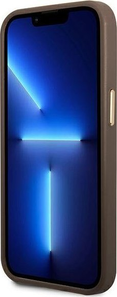 Mbrojtëse telefoni Guess 4G Vintage Gold Logo për iPhone 14 Plus 6.7", e fortë, kafe