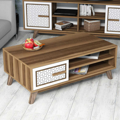 Set mobilie për dhomë ndejeje (HM11852.03), bardhë