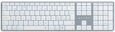 Tastierë Hyper HS2310NO, Bluetooth, LED, gri