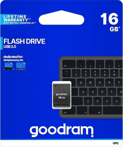 USB GoodRam PICOLLO, 16GB, USB 2.0, e zezë