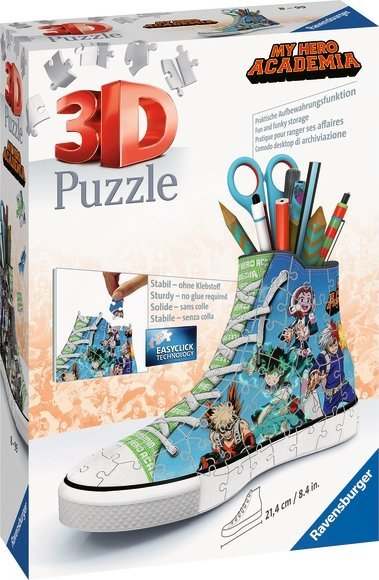 Puzzle 3D Ravensburger Sneaker My Hero Academia, 108 pjesë, mbajtëse stilolapsash, shumëngjyrësh