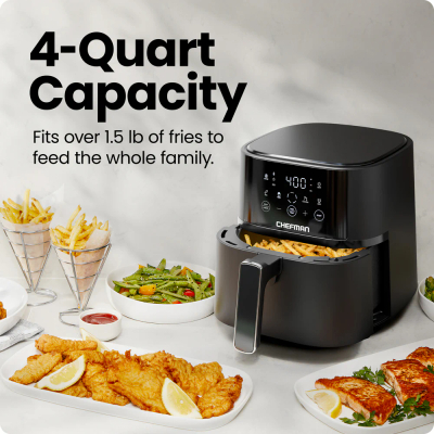 Fritezë Chefman TurboFry Touch Digital, 3.8L, e zezë