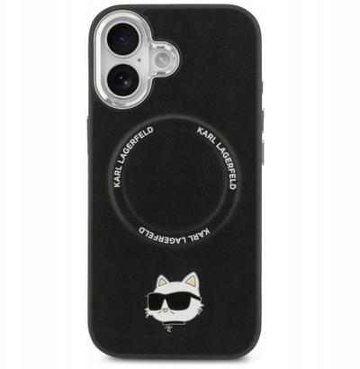 Mbulo telefon Karl Lagerfeld Leather MagSafe për iPhone 17, lëkurë, MagSafe, e zezë