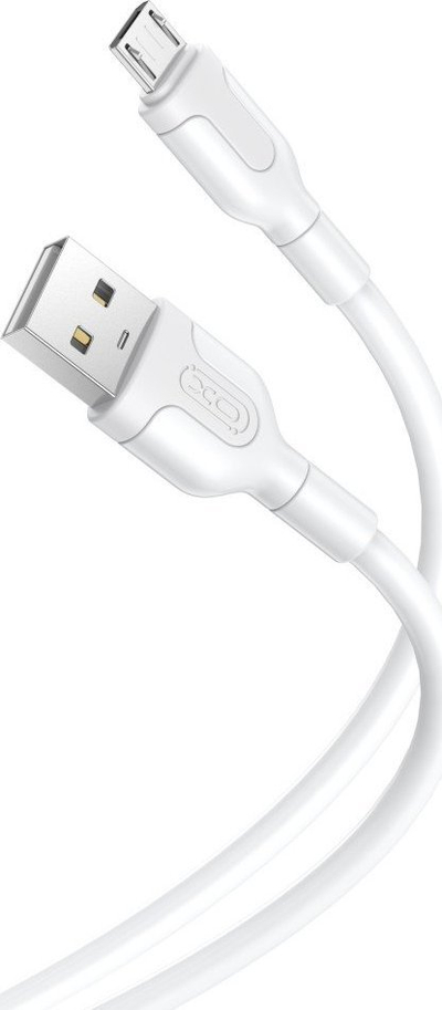 Полначки кабел XO NB212 USB во microUSB, 1 m, 2.1A, бел