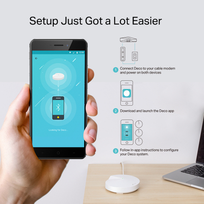Ruter TP-Link Deco M5, Wi-Fi Mesh, set 3 pjesë, i bardhë