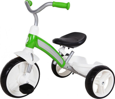Tricikel për kalamaj Qplay Elite Plus, me dorezë prindi të rregullueshme, rrota EVA, jeshlill