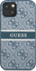 Заштитна маска за телефон Guess 4G Printed Stripe за iPhone 13 Mini, флексибилна, со дизајн на лого, сина