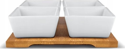 Set enësh Lamart Bamboo LT9018, 4 copë, 19x19 cm, e bardhë
