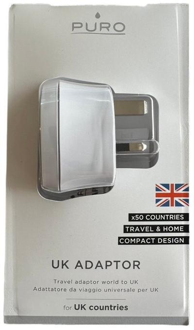 Adapter udhëtimi Puro UK Adaptor, universal, i bardhë