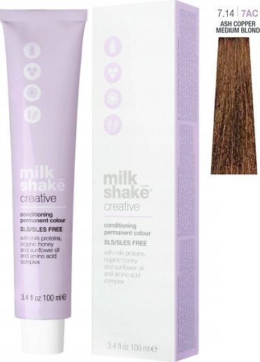 Bojë flokësh Milk Shake Creative 7.14, 100ml, bionde mes me bakër edhe hi