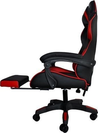 Karrige gaming Dunmoon, e rehatshme, me rrota silikoni, e zezë me të kuqe