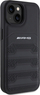 Këllëf telefoni AMG Leather Debossed Lines për iPhone 15 6.1", hardcase me lëkurë, i zi