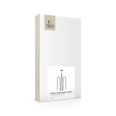 Rrip kryq për telefon Tech-Protect C7S Rope, i rregullueshëm, me adaptera, gri silver