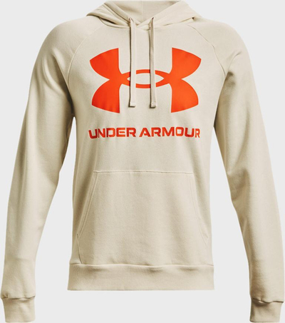Bluzë me kapuç Under Armour Rival Fleece Big Logo, për meshkuj, XX-Large, ngjyrë bezhë